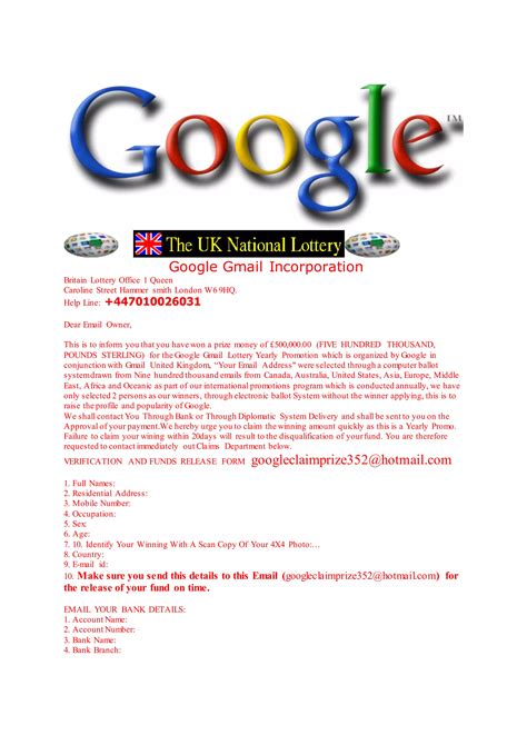 gmail lottery